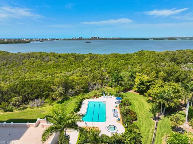 Aerial view of Bayview community pool.