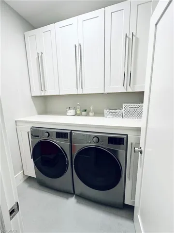 New LG washer and dryer, new cabinets.