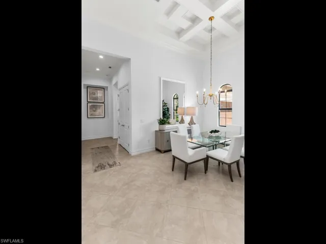 Dining room area leading to private guest wing.