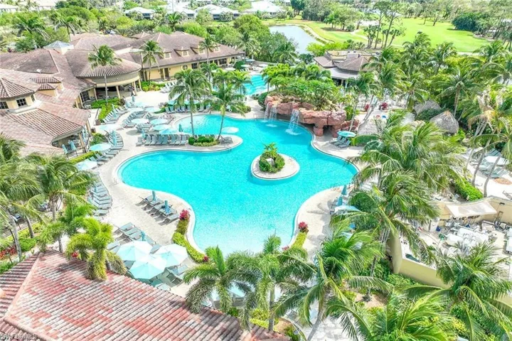 Gorgeous community pool, tiki, and clubhouse.