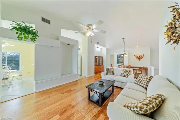 Living and dining areas