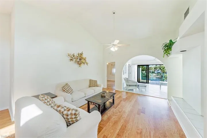 Living area with soaring ceilings