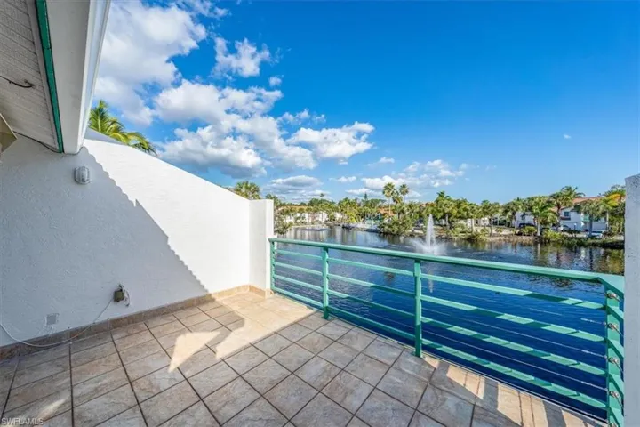 Balcony with electric awning