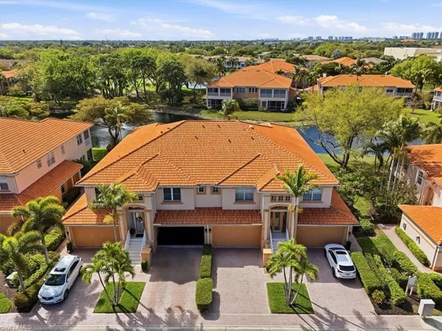 Aerial perspective of suburban area