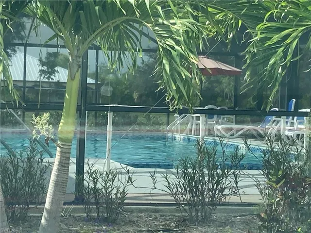 Community pool with a lanai