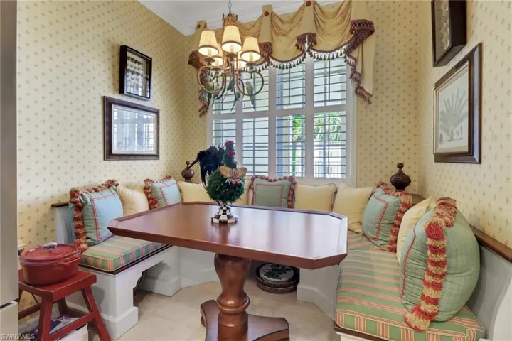 dining nook with banquette