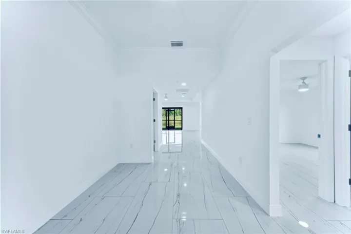 Corridor with crown molding