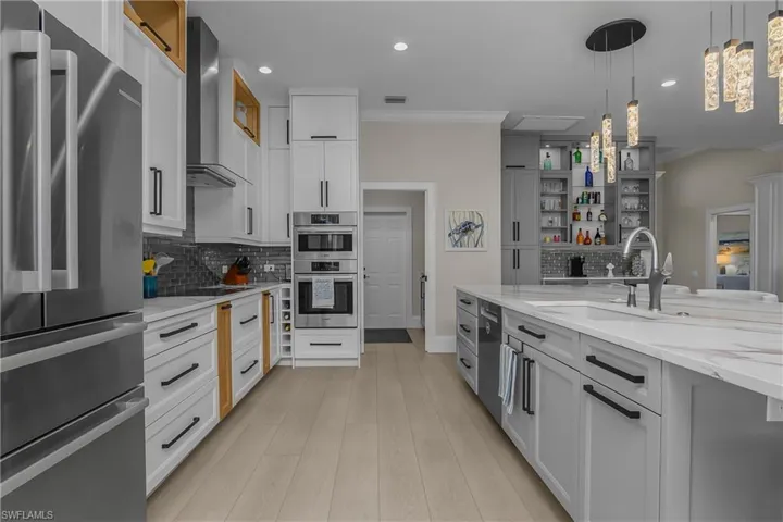 Abundant storage space in the 42" custom cabinetry.