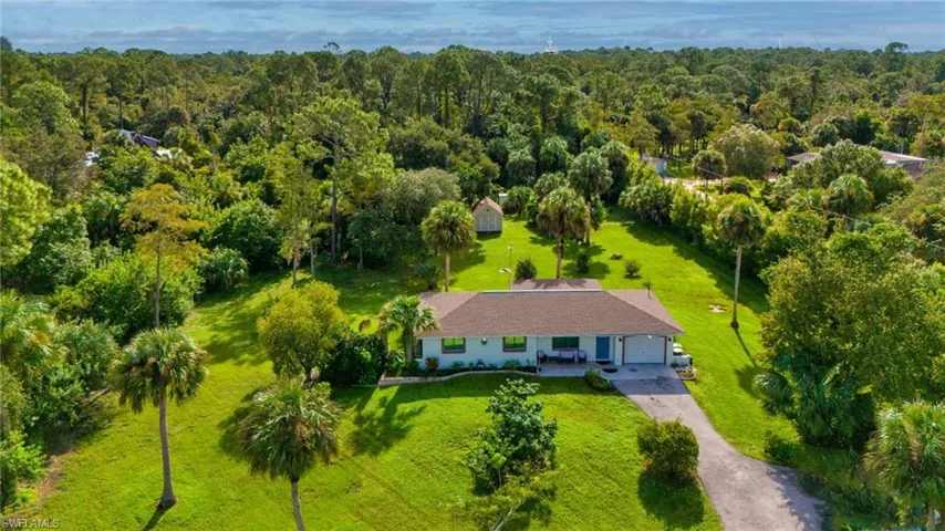 Drone Ariel View of the Front of Property