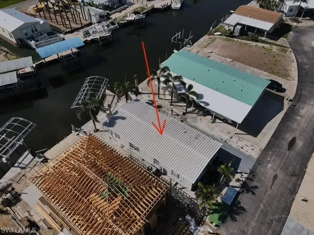 Aerial view of a large body of water