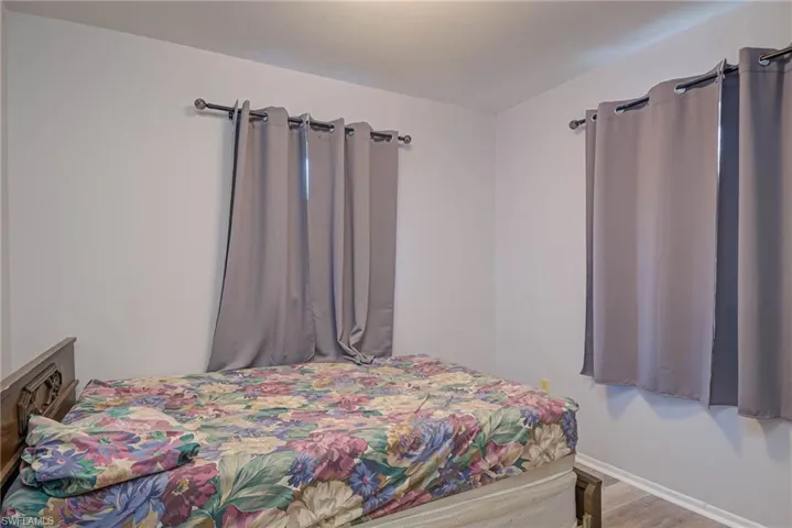 Bedroom with light wood-type flooring