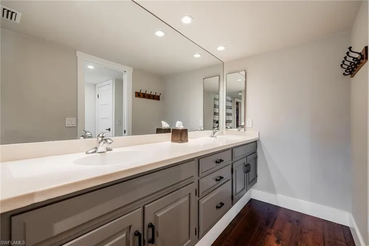 Master Bathroom featuring vanity and hardwood flooring