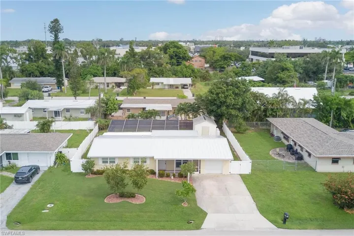 Aerial perspective of suburban area