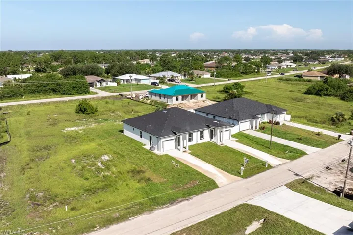 Aerial perspective of suburban area
