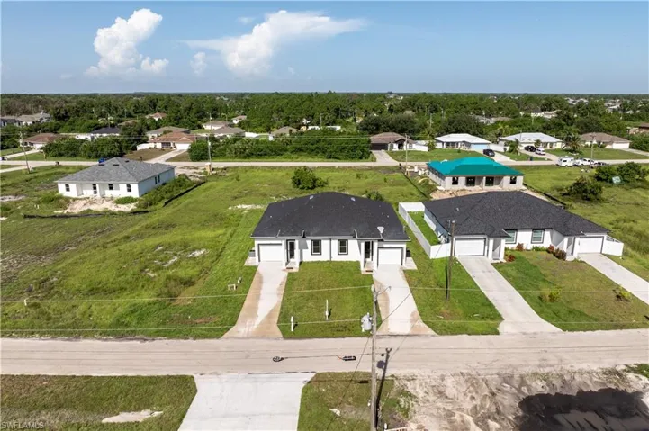 Aerial view of residential area