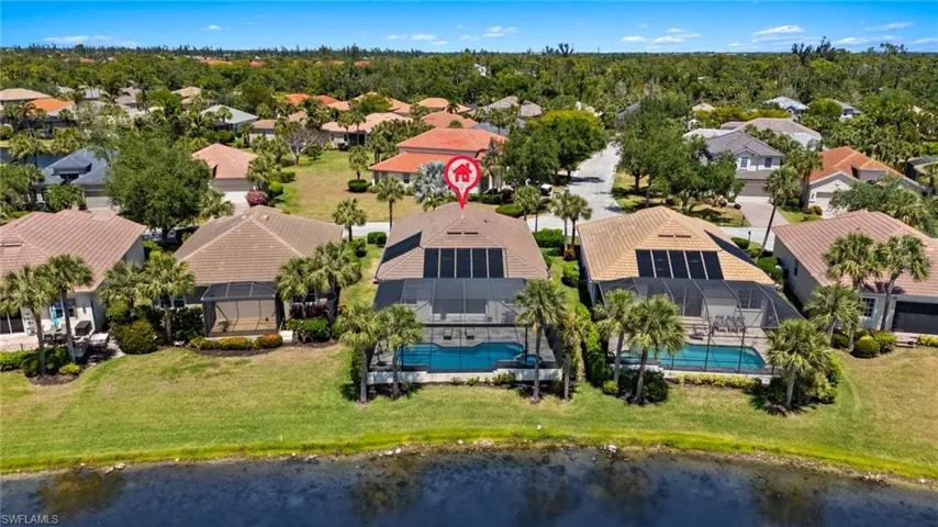 Bird's eye view featuring a residential view and a water view