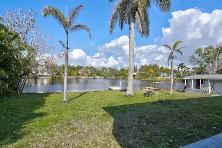 View of yard featuring a water view