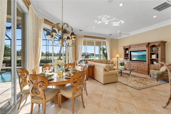 The family room off the kitchen has private, amazing views to wake up to every day.