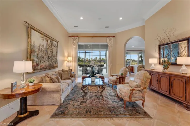 Formal living room with beautiful vistas to the exterior.