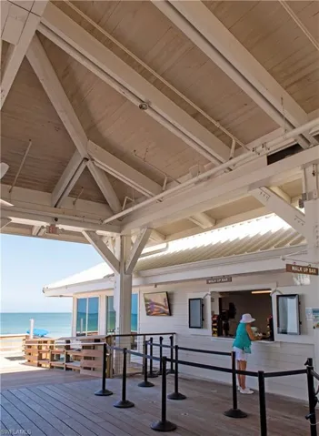 Private beachfront walk-up bar with drinks and snacks to go, at Pelican Bay...Cheers!