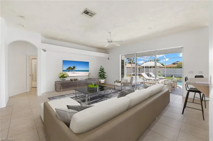Virtually Staged Family Room