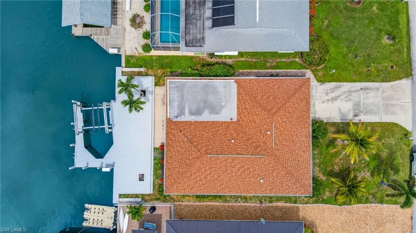 Aerial view of a pool area