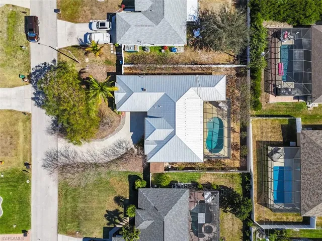 Aerial perspective of suburban area