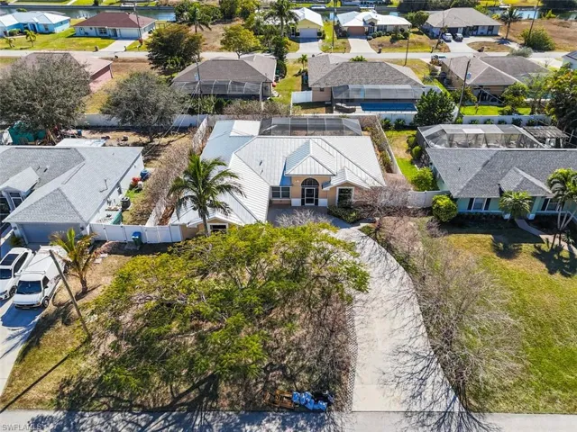 Aerial view of residential area