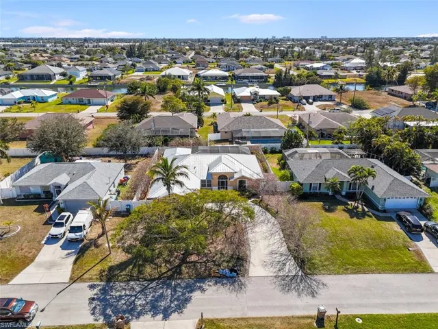 Aerial view of residential area