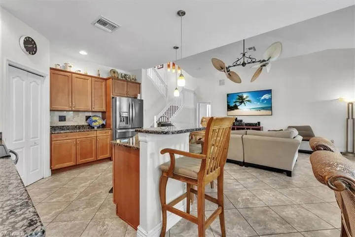 Kitchen/Great Room with vaulted ceiling