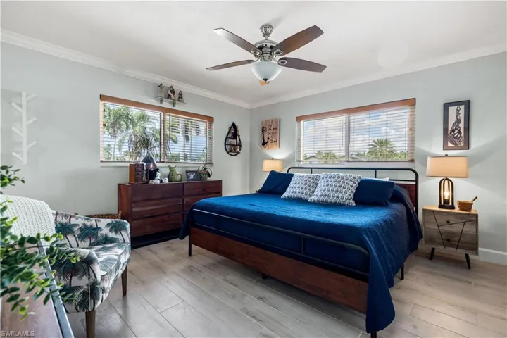 Bedroom with dual closets and with North & East sunlight.