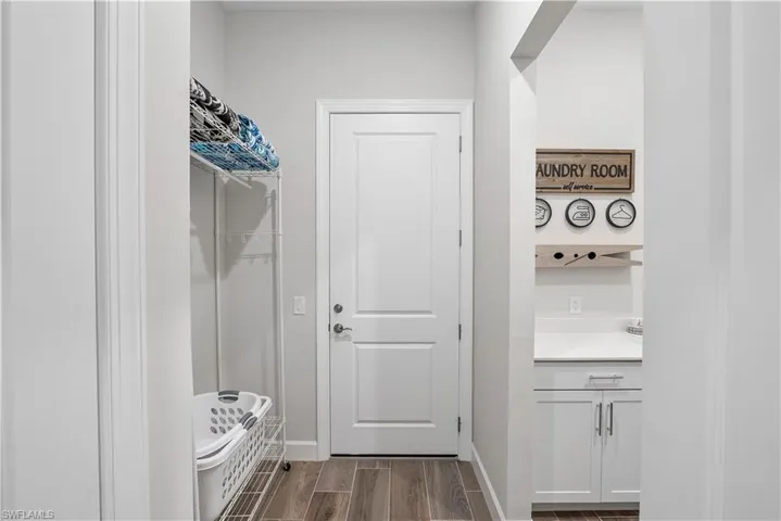 Mudroom featuring hardwood / wood-style flooring
