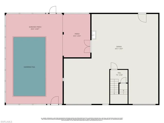 Garage and pool area floor plan