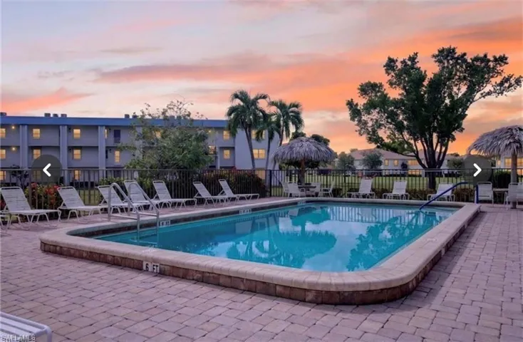 Community pool at twilight