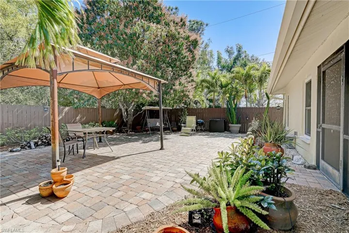 Paved patio - low maintenance.