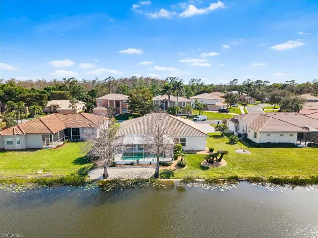 Aerial view with a waterside view
