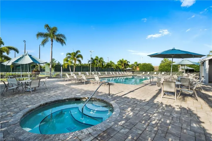 View of swimming pool/hot tub and a patio area