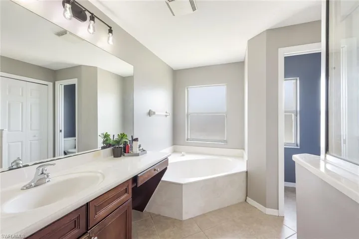 Separate Tub with Step In Shower, Vanity Area