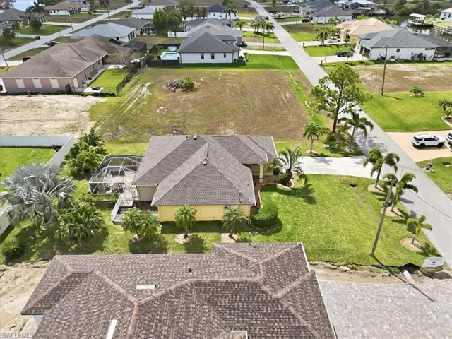 Aerial view of residential area