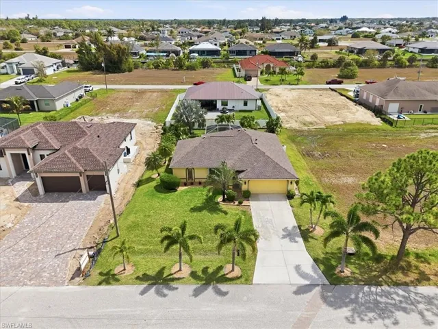Aerial perspective of suburban area