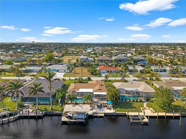 Aerial View of the back of the property, from the Canal