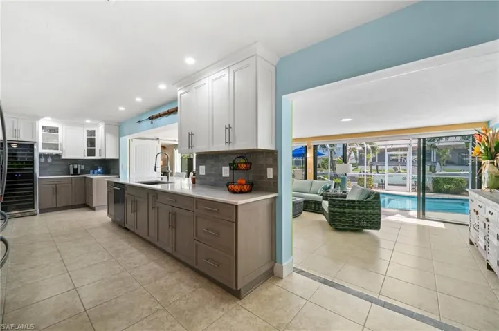 Open kitchen with lots of  work space and coffee bar.