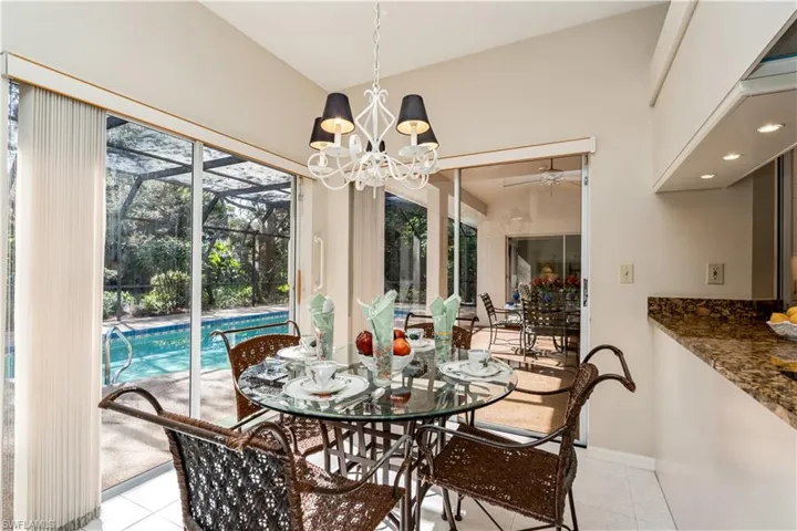 View of breakfast area outside pool entrance