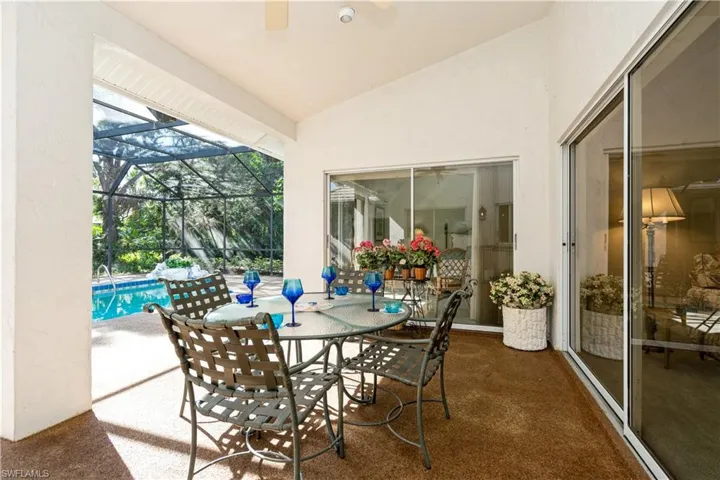 View of patio / terrace with a lanai
