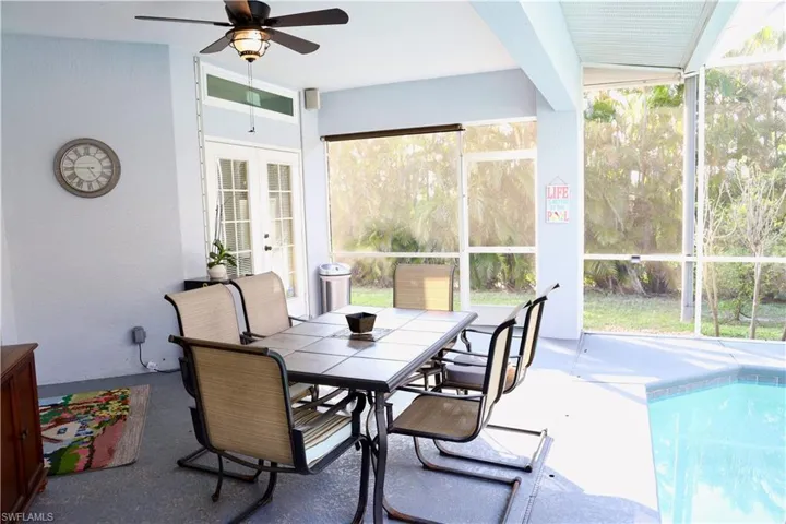 Lanai & patio, ceiling fan and French doors to En-Suite