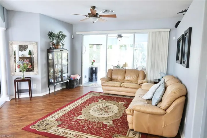 Living room with ceiling fan