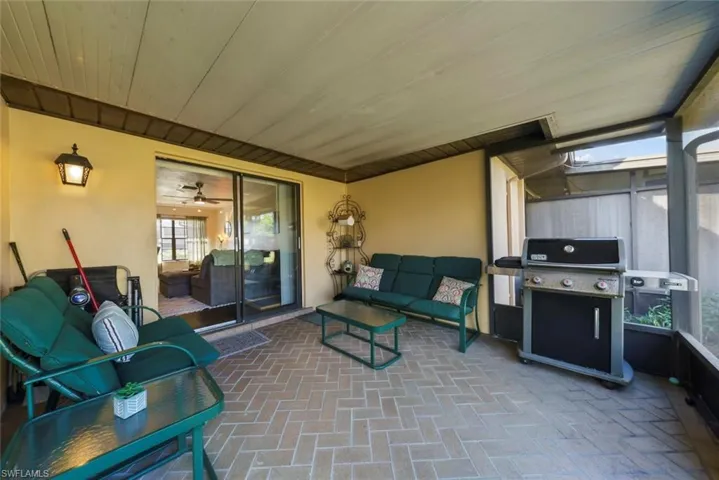 View of patio featuring grilling area
