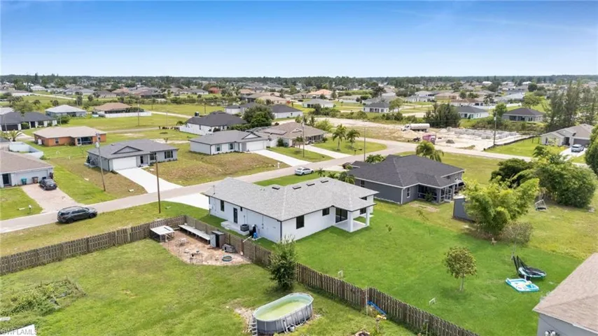 Aerial perspective of suburban area