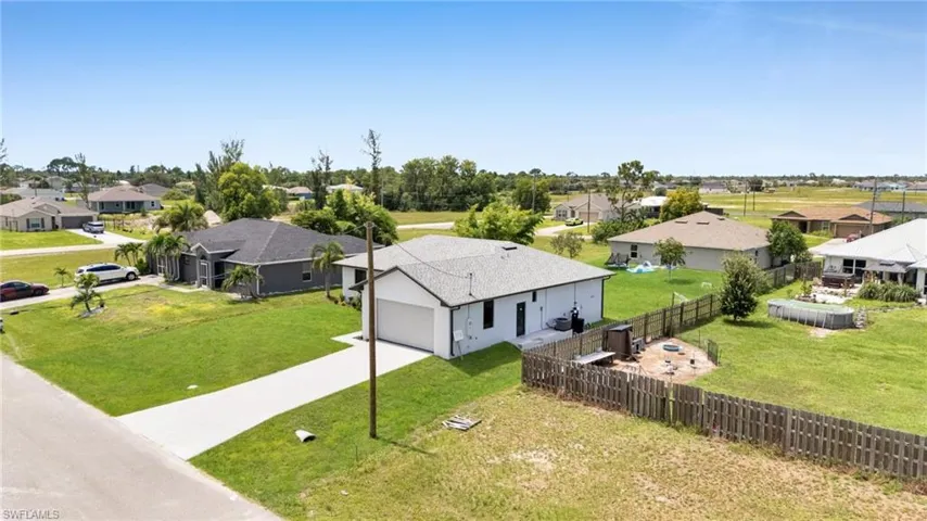 Aerial view of residential area