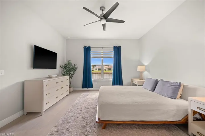 Bedroom featuring ceiling fan